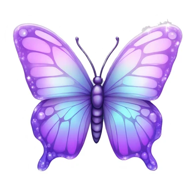 Sparkly Pastel purple-gradient iridescent glass butterfly sticker