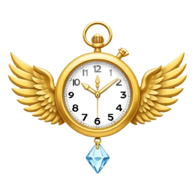 Emoji del signo Lúmiar: un reloj luminoso con alas, colores dorado y blanco, estilo minimalista, sensación de claridad, intuición y calma.”
 sticker