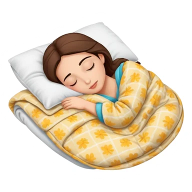 spanish female sleeping in a comforter sticker