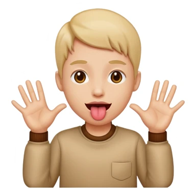 Face with tongue out hands to the side sticker