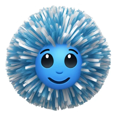 blue and silver pom pom for cheerleading sticker