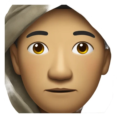 photorealistic sad Chinese peasant 1960s sticker