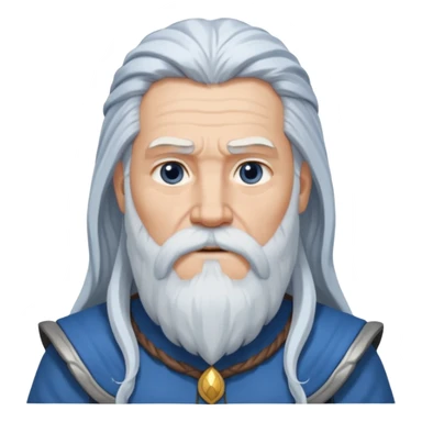 Odin, Wisdom God from Norse Mythology with long white hair, blue and grey outfit sticker