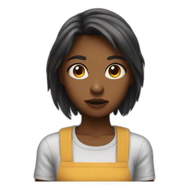 A girl who is hungry and in a bad mood sticker