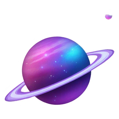 blue purple and pink glitter planet with sparkling saturn ring sticker