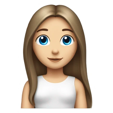 Caucasian brunette angel with long straight hair, dimples, big blue eyes, halo and wings sticker
