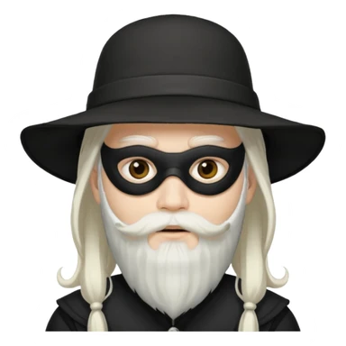 masked Boy with hat long white hair & bearded sticker