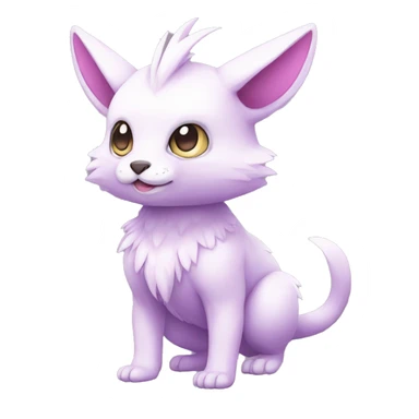 Cute cool white purple pink animal hybrid Fakemon full body sticker