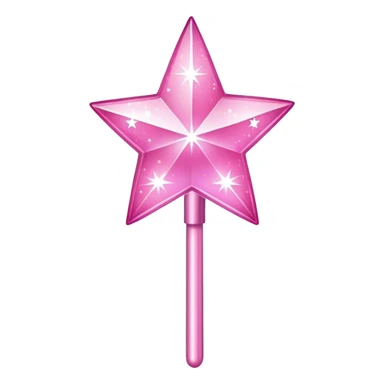 Sparkly pink magic star wand sticker