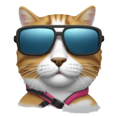 Un chat avec des lunettes de skis sticker