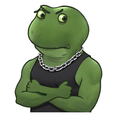 arms crossed holding neck angry guy sticker