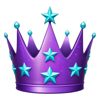 Feeling purple cian crown shine star glitter sticker