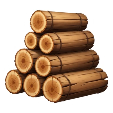 sm pile of wood logs emoji sticker