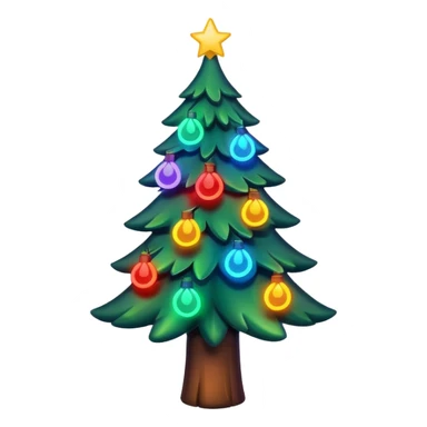 christmas tree with neon lights sticker