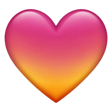 Dark pink to orange to yellow to orange to dark pink double gradient heart sticker