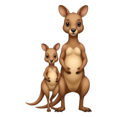 A kangaroo which has its baby kangaroo in its pouch(marsupium) sticker
