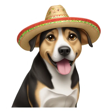 Dog with a sombrero￼ sticker