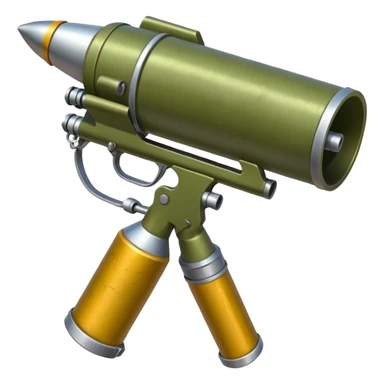 olive-colored two-handled shoulder-mounted rocket launcher sticker
