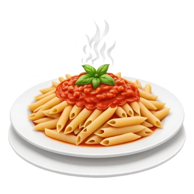 penne pasta with red marinara sauce on a plate sticker