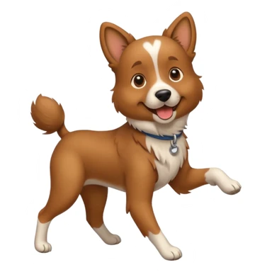 Un perro caminando a 2 patas sticker