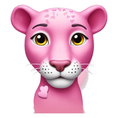 pink panther with hearts sticker