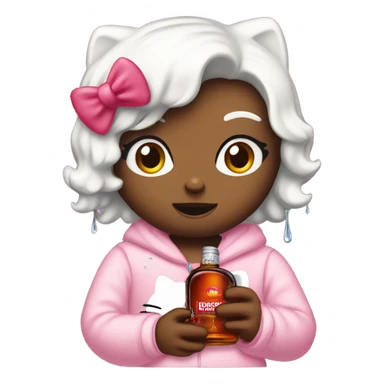 Hello kitty crying tears holding Hennessy bottle😭  sticker