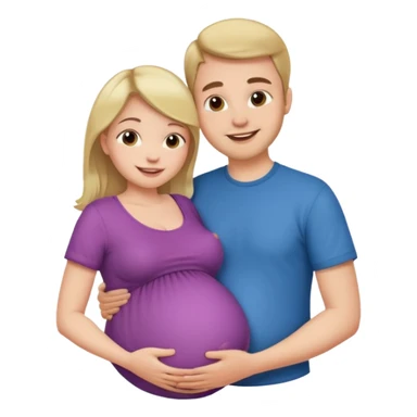 Femme enceinte homme fais bisous sur le ventre sticker