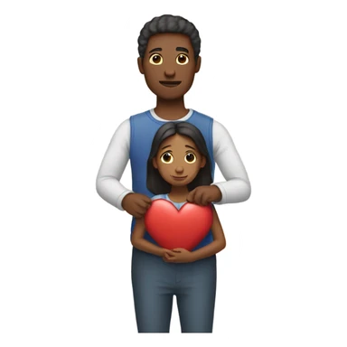 Father holds her  big heart in her arm sticker