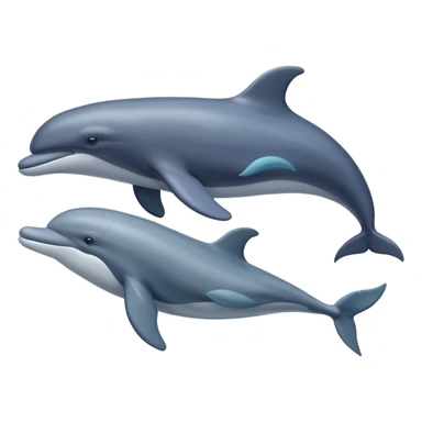 une baleine avec un dauohin en dessous sticker