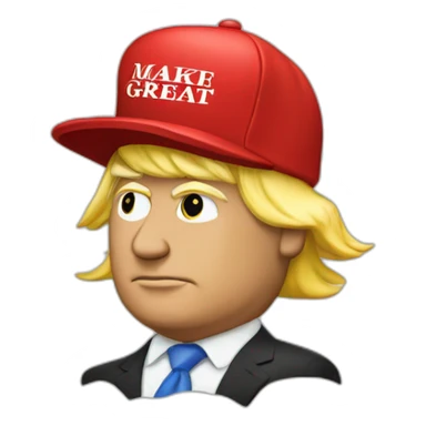 Donald Trump with a ”Make America Great Again” Red hat sticker