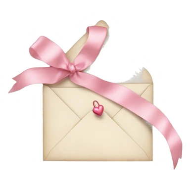 vintage love letters in envelope tied with a baby pink ribbon  sticker