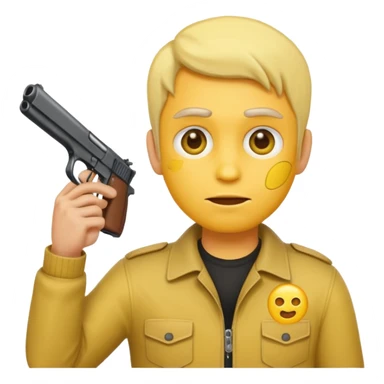 Emoji face with gun to his head  sticker