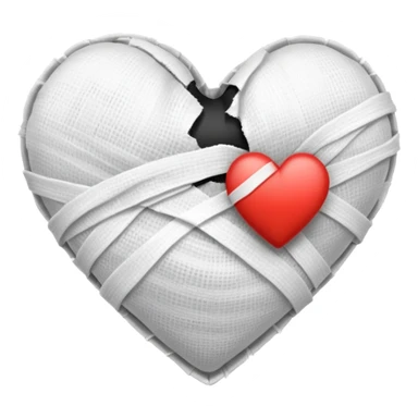 Black and white bandaged heart  sticker