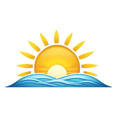 A rising sun peeking over the horizon sticker