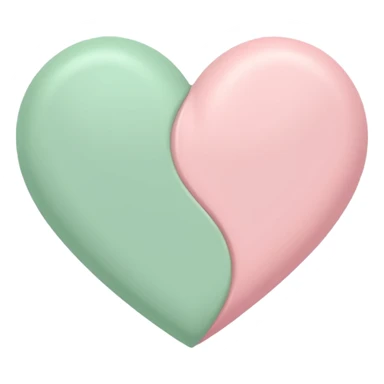 A half pastel green half pastel pink heart sticker
