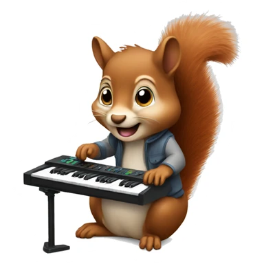 Squirrel play synthesizer sticker