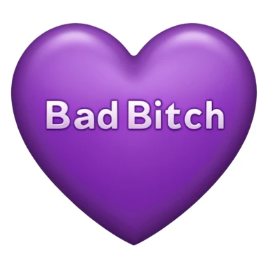purple Bad bitch words written inside heart sticker