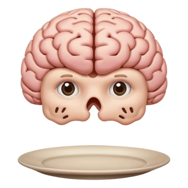 Brain on a plate next to head  sticker