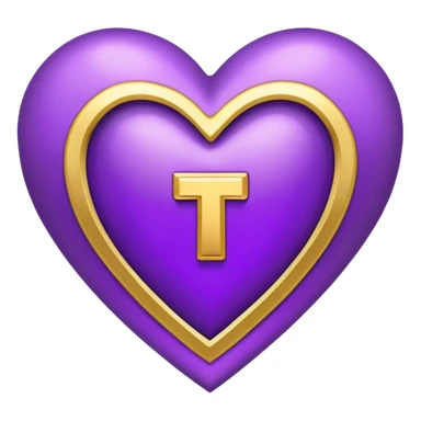 The golden Letter “t” inside a Purple Heart sticker
