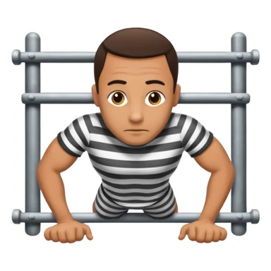 Prisoner doing pushups in jail cell sticker