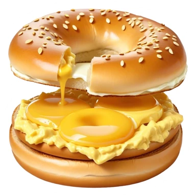 Scrambled egg on a bagel sticker