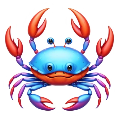 a simple stylised crab with a unicorn horn sticker