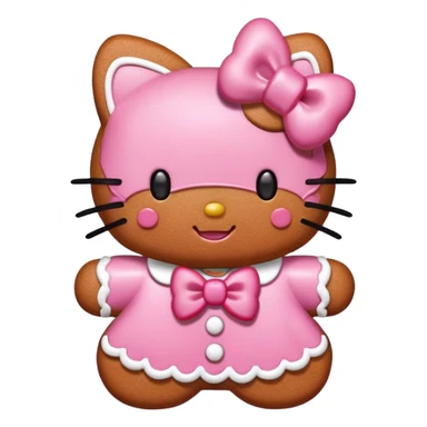 pink gingerbread hello kitty sticker