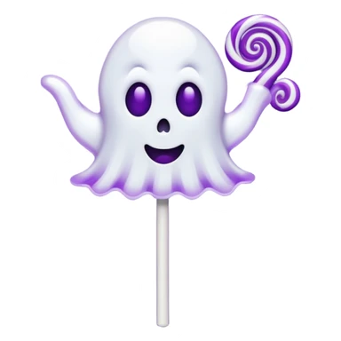 ghost lolipop purple and white sticker