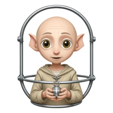 Dobby the house elf in steel chastity cage sticker