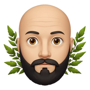 A bald man with a bush black beard sticker
