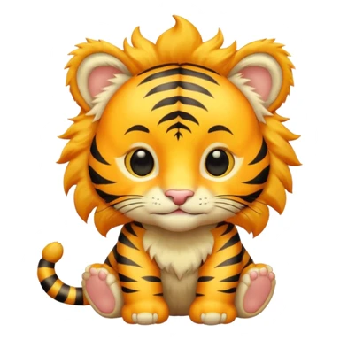 Baby Gold tiger holding a sun ☀️🐯 sticker