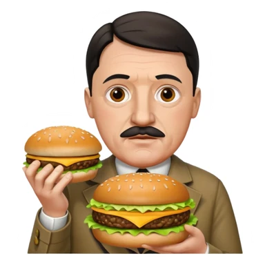 adolf hitler holding a big mac sticker