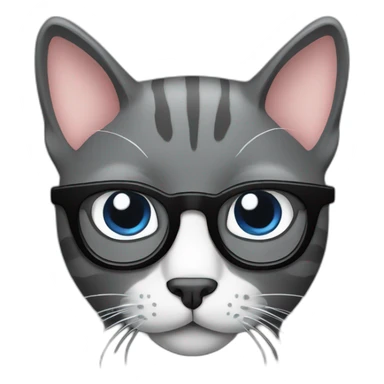 gray cat web designer black eyeglasses sticker