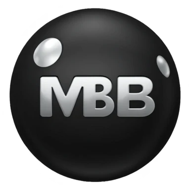 Black Ball with MB written on it. Nothing else no holes. sticker